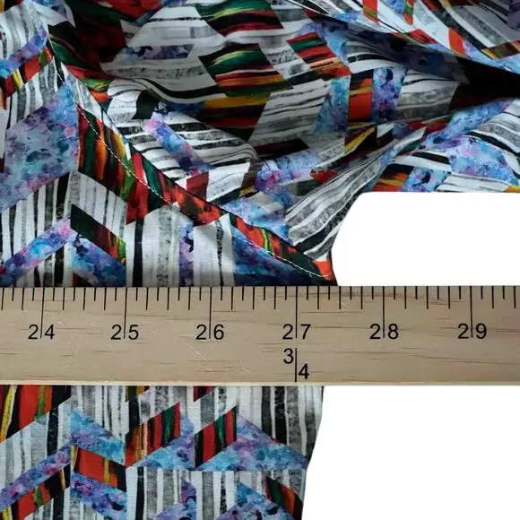 Mens Robert Graham Button Down Shirt Multicolor Abstract Chevron Cotton Size 2XL